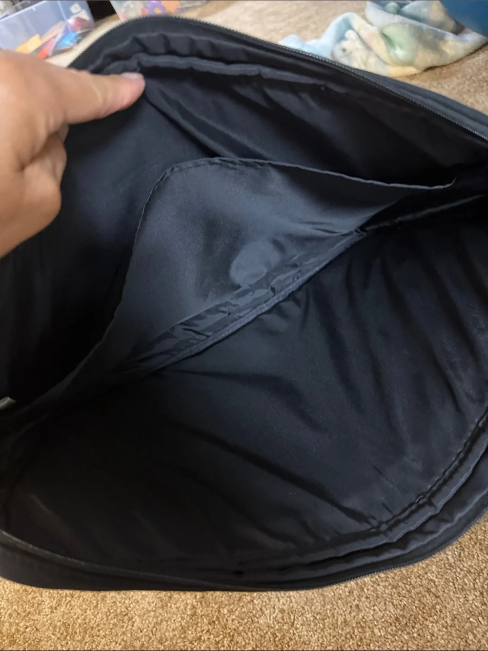 Padded Black & Navy Laptop Briefcase — Unbranded
